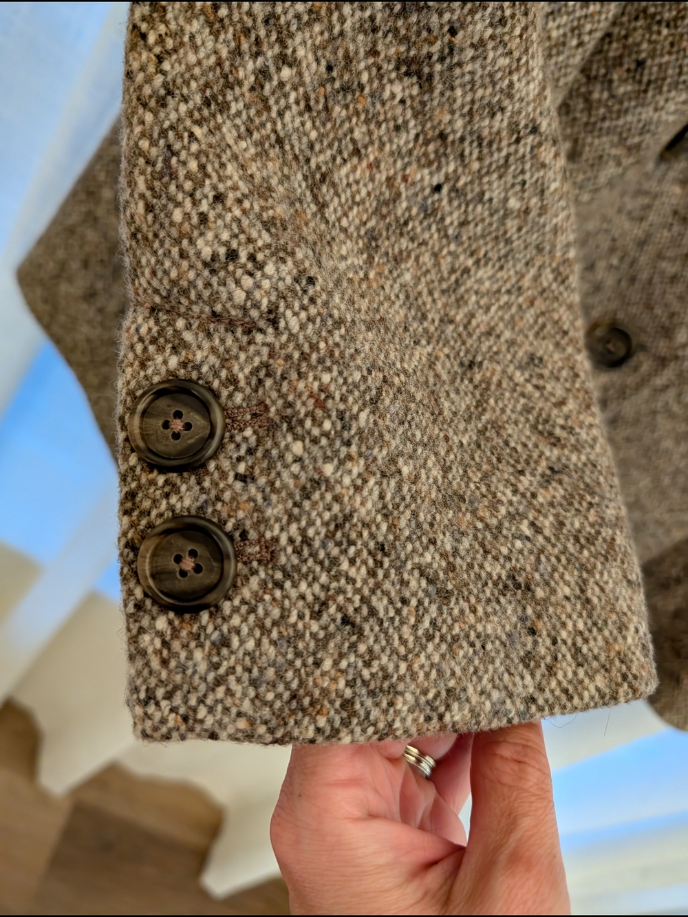 J. Crew Brown Textured Wool Double-Breasted Peacoat NWOT - Picture 7 of 8